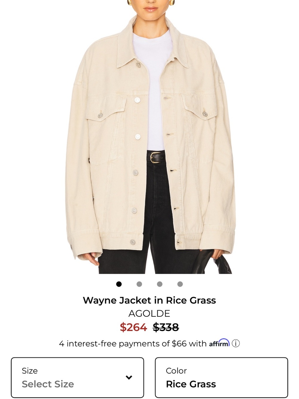 Agolde Wayne Jacket in Rice Grass Beige